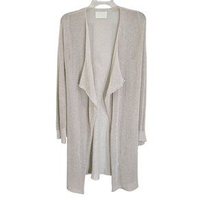 Zadig Voltaire‎ Women's Gray Metallic Daphnee Mesh Cardigan Open Front Size M